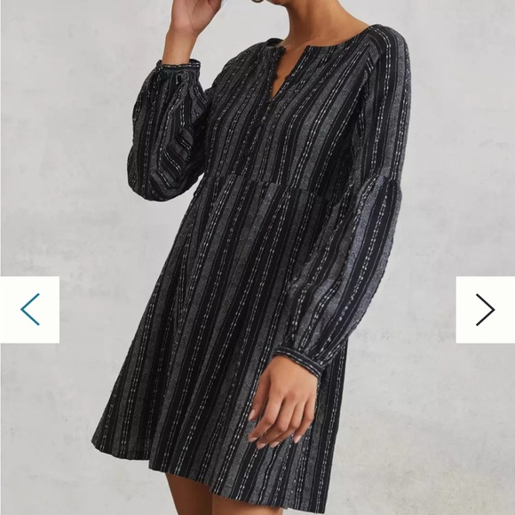 New Anthropologie x AFTERNOON Siobhan Tunic Dress size 4 Black Long Sleeve - Picture 3 of 15